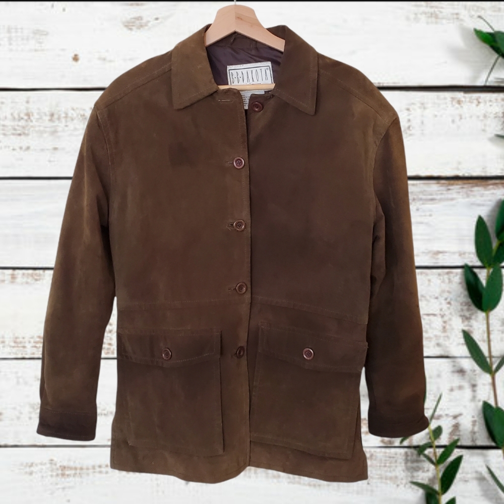 B.B. Dakota Brown Suede Leather Jacket Size S